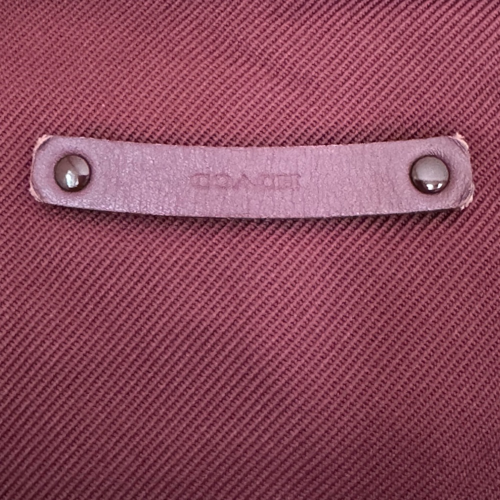 Coach Long Down Puffer Coat Burgundy XS - Picture 9 of 10